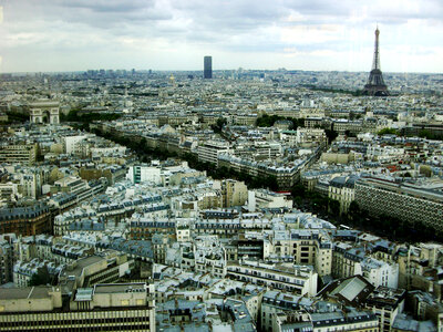 Aerial view of the Eiffel Tower from Notre Dame de Paris photo