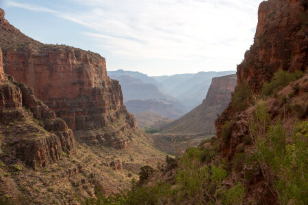 Rocky hiker path in the side of the valley of the Grand Canyon