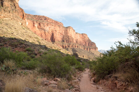 Rocky hiker path in the side of the valley of the Grand Canyon
