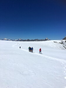 Roccia Nera and slope of Breithorn Gorner glacier Matterhorn