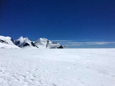 Roccia Nera and slope of Breithorn Gorner glacier Matterhorn