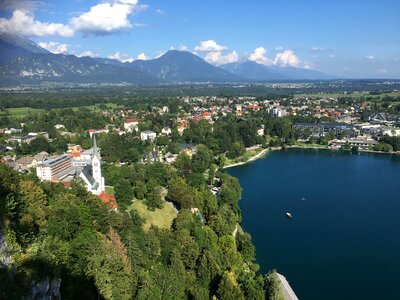 Lake Bled with Bled island, Slovenia photo