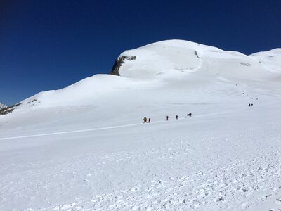 Roccia Nera and slope of Breithorn Gorner glacier Matterhorn