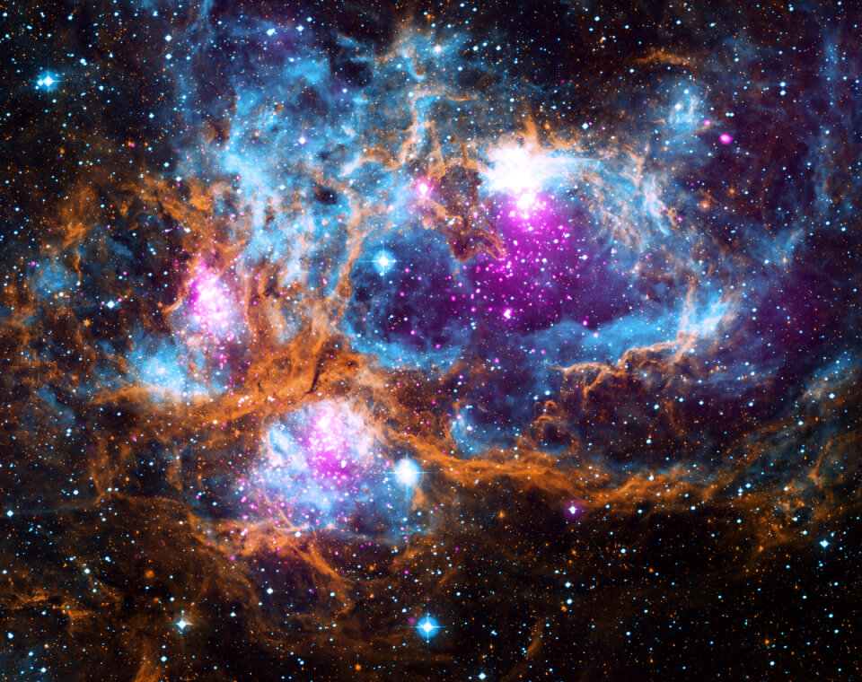 cosmic of a frosty winter landscape