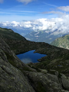 Brevent lake in Chamonix Mont Blanc in France photo