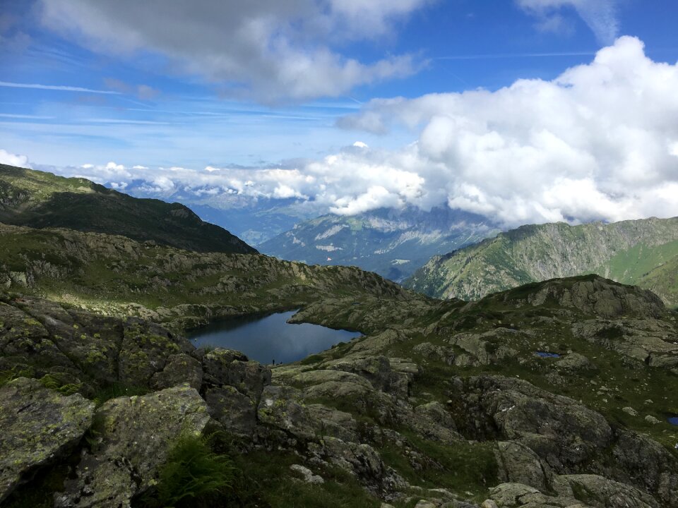 Brevent lake in Chamonix Mont Blanc in France photo