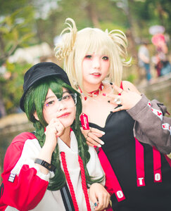 Young cosplayers dress up as Japanese Anime characters photo