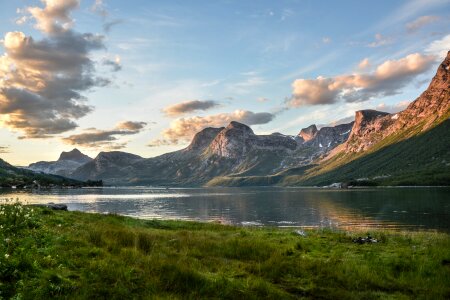 Mountain and Lake at Sunset