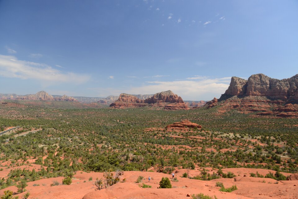 Aerial view Sedona Arizona red rock country