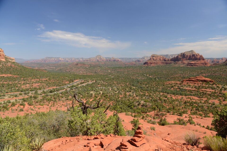 Aerial view Sedona Arizona red rock country