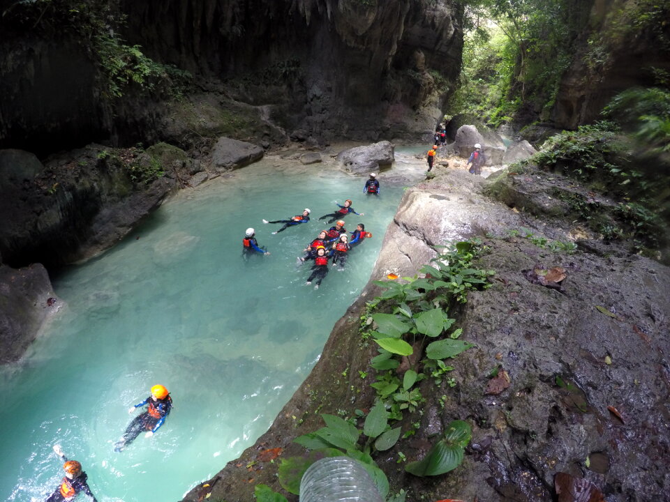 Badian Canyoneering Kawasan falls in Cebu, Philippines