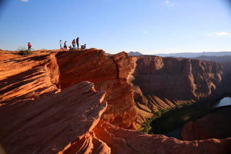 People waiting for sunset at Horseshoe Bend