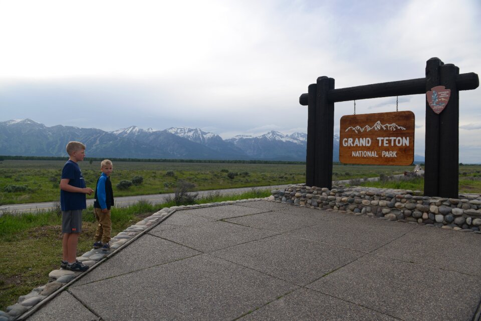 Grand Teton National Park sign in Wyoming