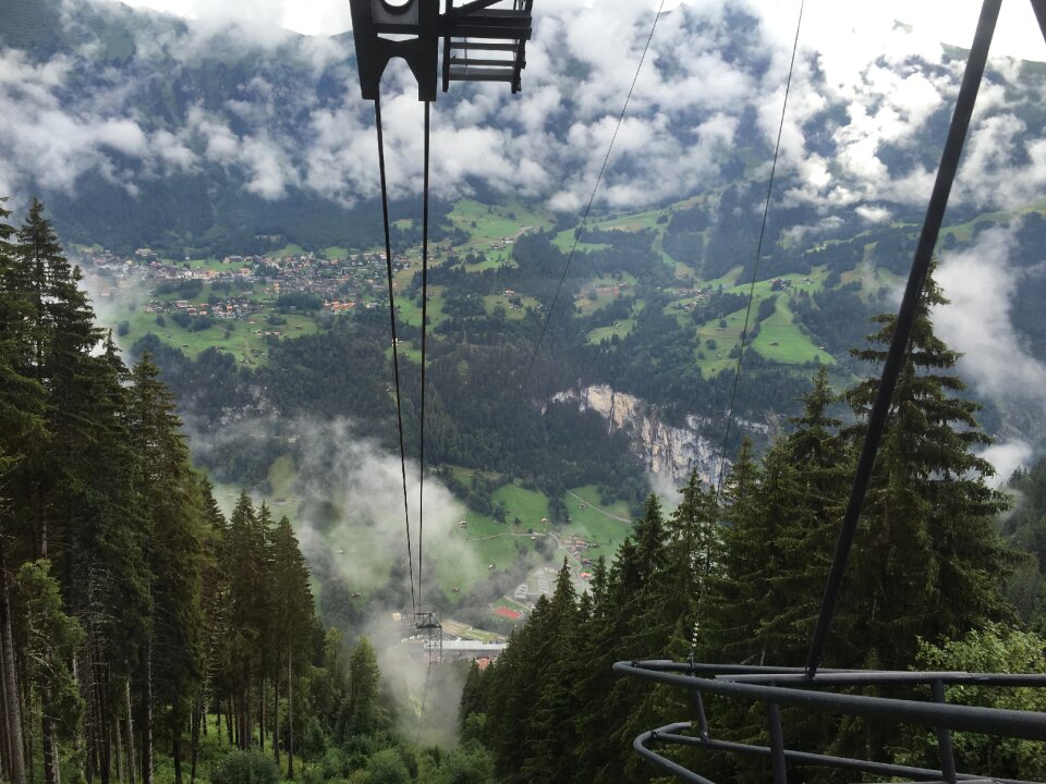 Cable car in swiss alps