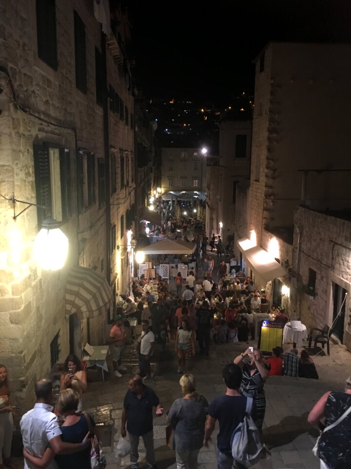 Night life on the street of Split in Croatia
