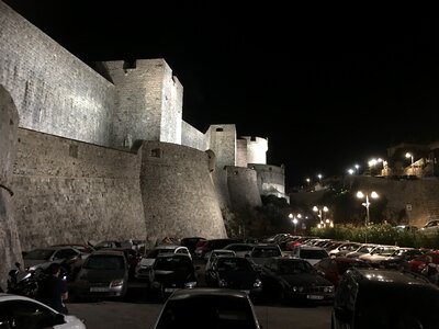 Night life on the street of Split in Croatia photo