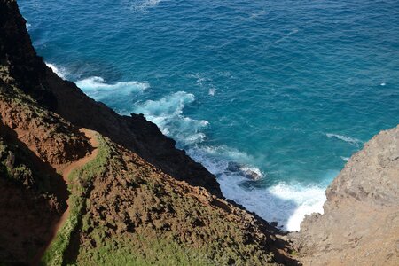 Coastline on the Kalalau trail in Kauai Hawaii photo