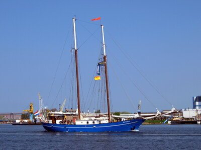 Blue sail yacht sailing photo