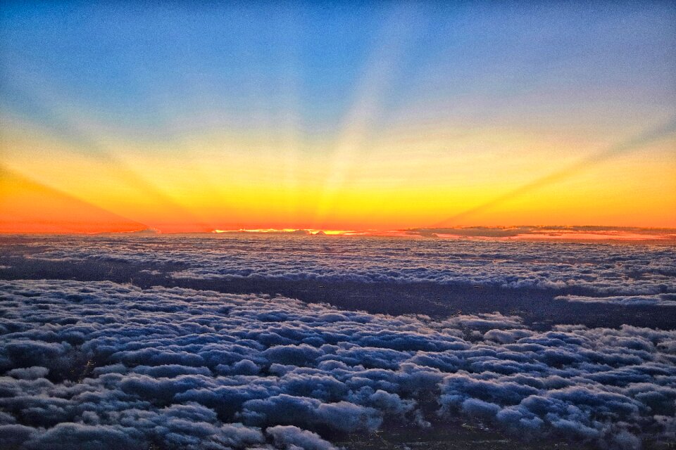 Sunrise in the clouds