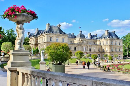 Paris France Landmark Sky Clouds Jardin Du photo