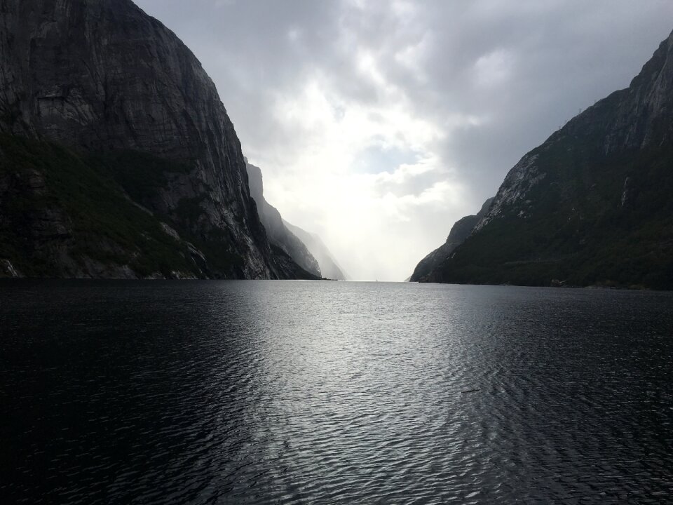 The trail to Troll's Tongue rock in Hordaland county Norway