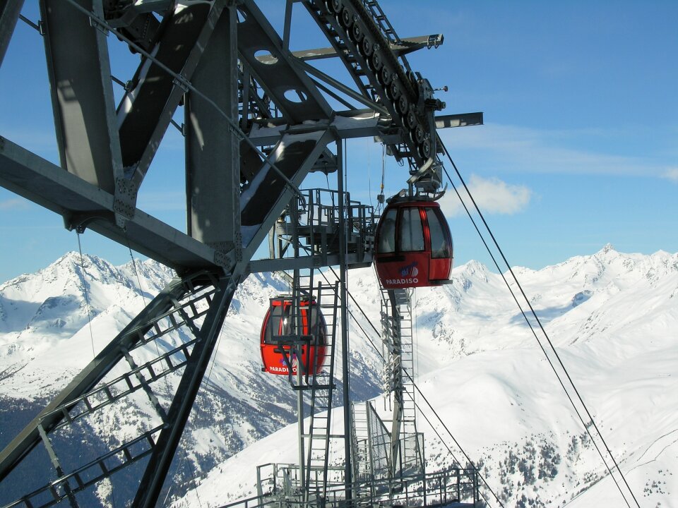 Cable car system in Tonale Italy