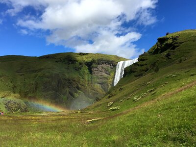 Skogafoss waterfall in southern Iceland photo