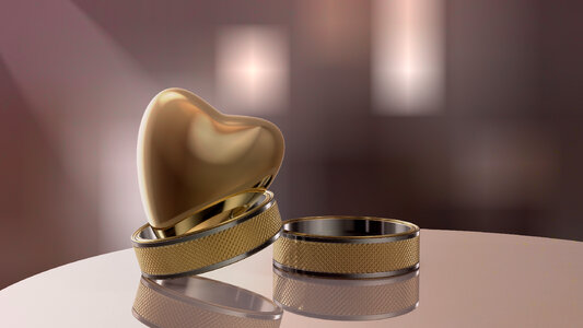 Two wedding golden rings photo