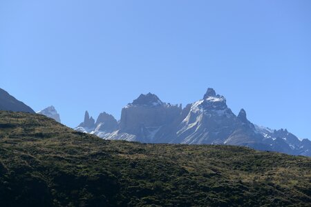 Majestic peaks of Los Kuernos over Lake Pehoe