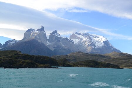 Pehoe Lake and Los Cuernos in the Torres del Paine National Park