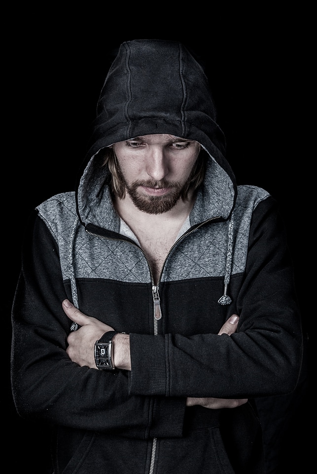 The young man european hood