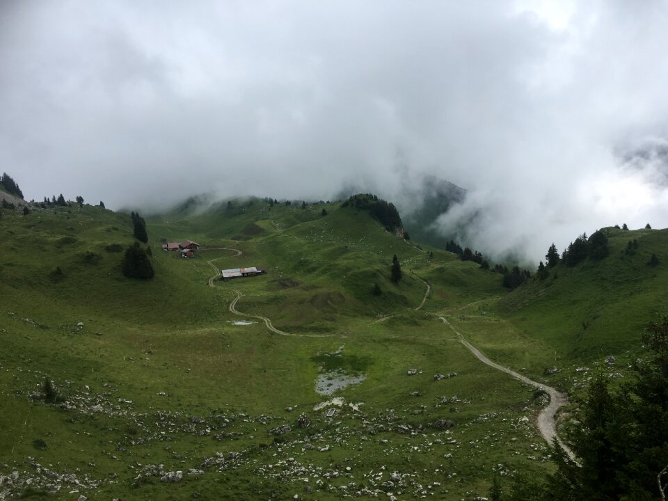 Lauterbrunnen valley with gorgeous waterfall and Swiss Alps