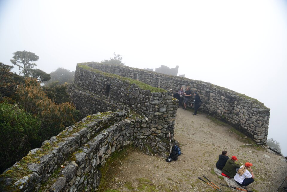 Tourists hiking the Inca Classic Trail in Peru