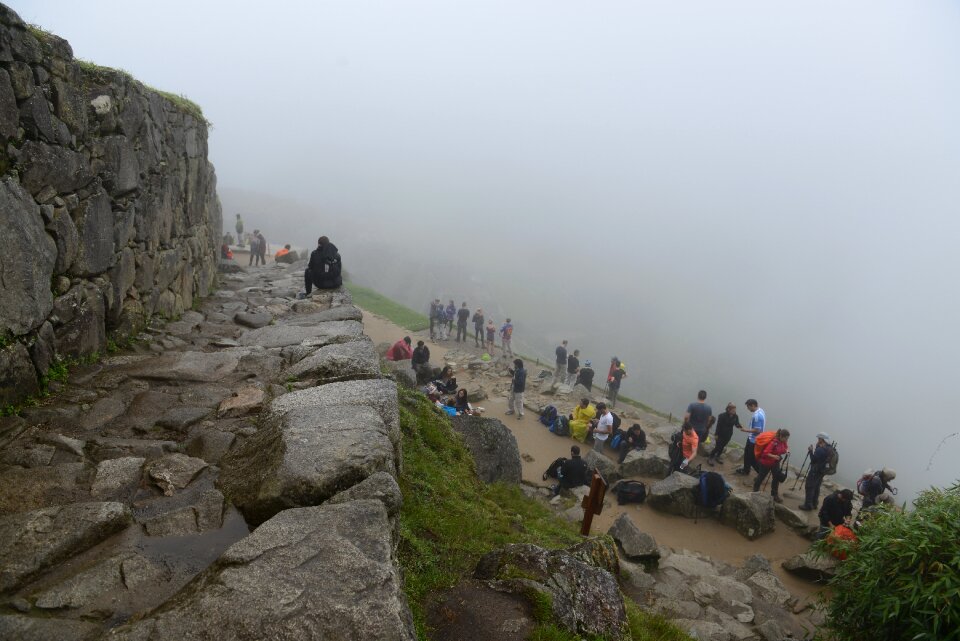 Tourists hiking the Inca Classic Trail in Peru