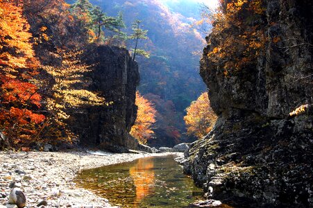 Autumn valley landscape of Mountain in South Korea