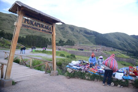 Inca ruins of Pukapukara near Cuzco, Peru