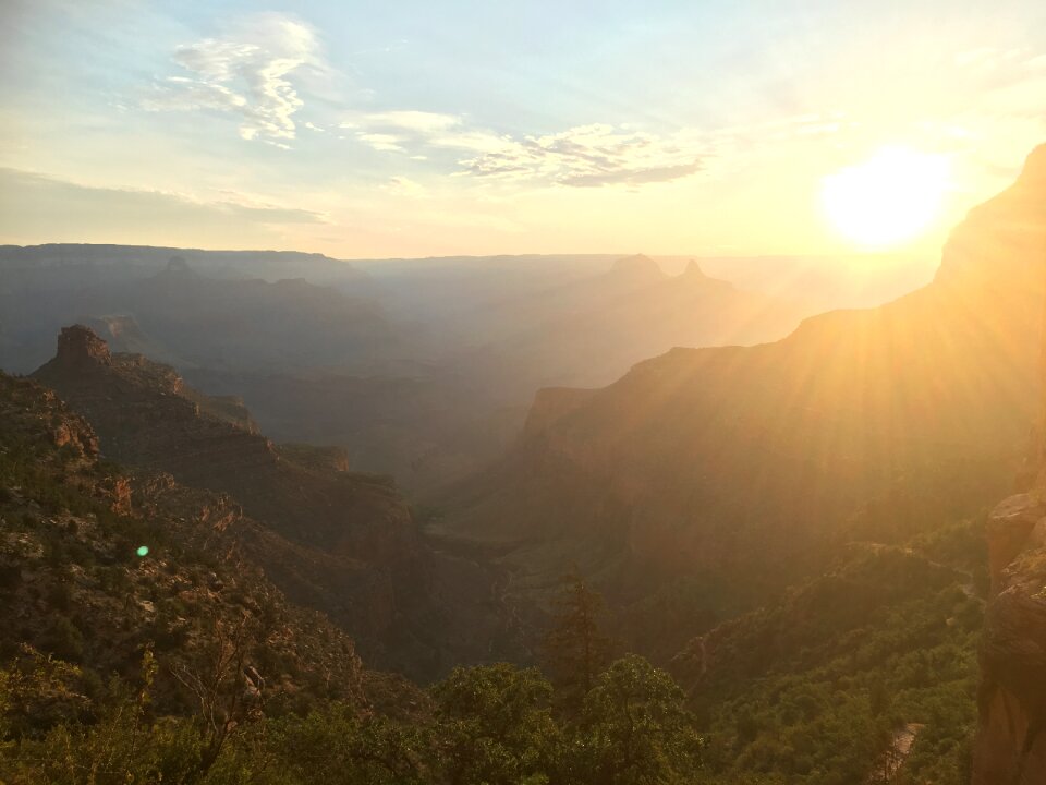 Sunset at the Grand Canyon south rim at Yaki Point