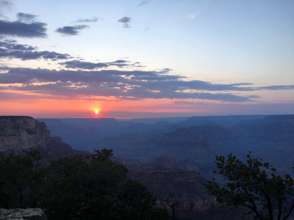 Sunset at the Grand Canyon south rim at Yaki Point