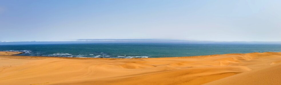 Dunes and sea in Namibia photo