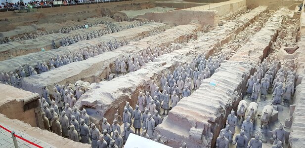 Terracotta army grave in Xian, China photo