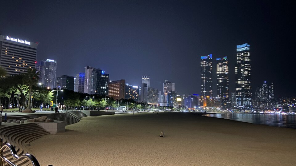 Nightscape Haeundae Beach in Busan South Korea