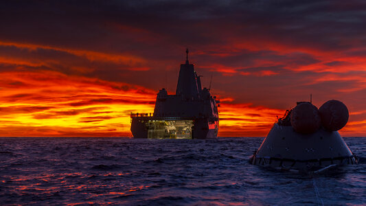 Test Orion Capsule in the Pacific Ocean photo