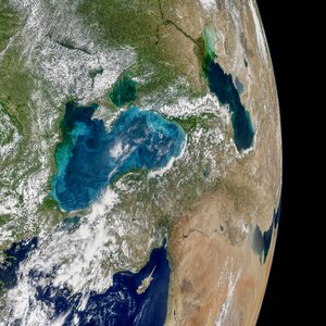Turquoise Swirls in the Black Sea