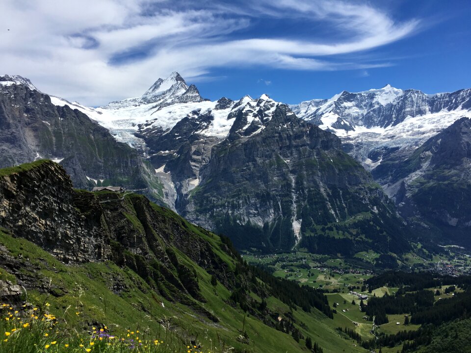 Trekking trail along the mer de glace in Chamonix Mont Blanc