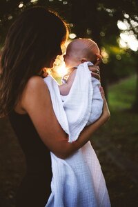 happy loving mother and her baby photo