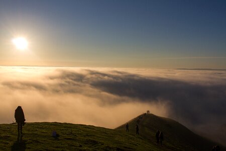 Beautiful landscape in the mountains at sunrise photo