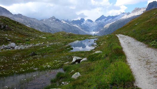 hiking trail around azure waters of Gelmersee