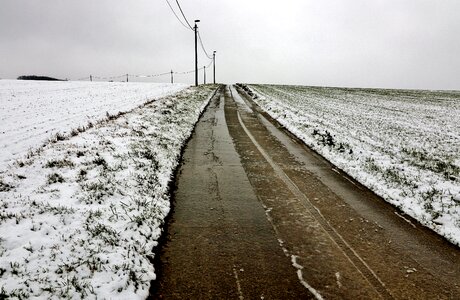 winter snow road place