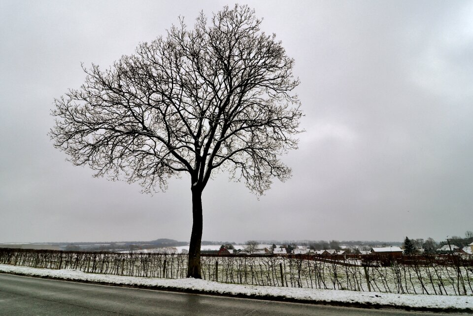 winter snow road place