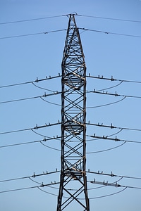 High-voltage pylon current energy network photo